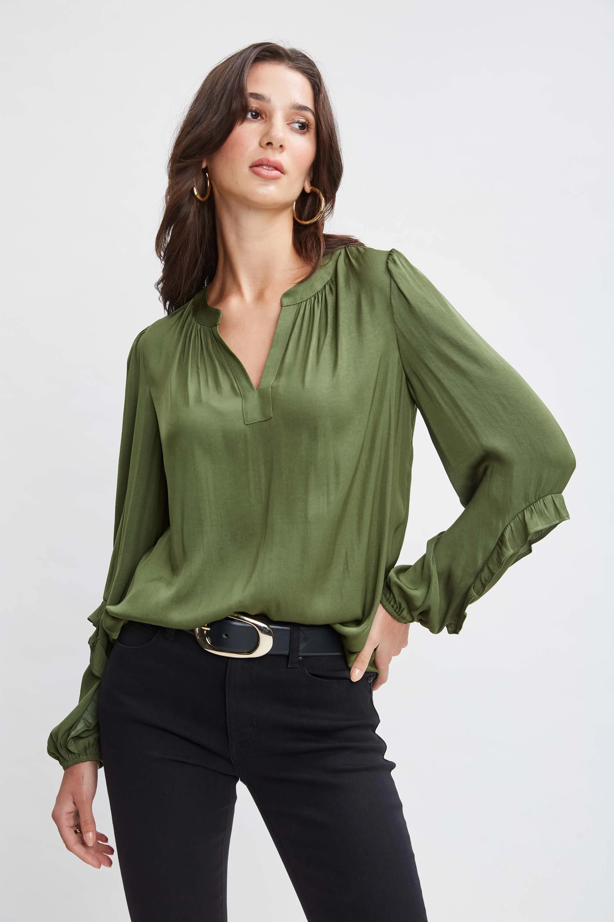 T-Tahari Split Neck Shirt - Inholu