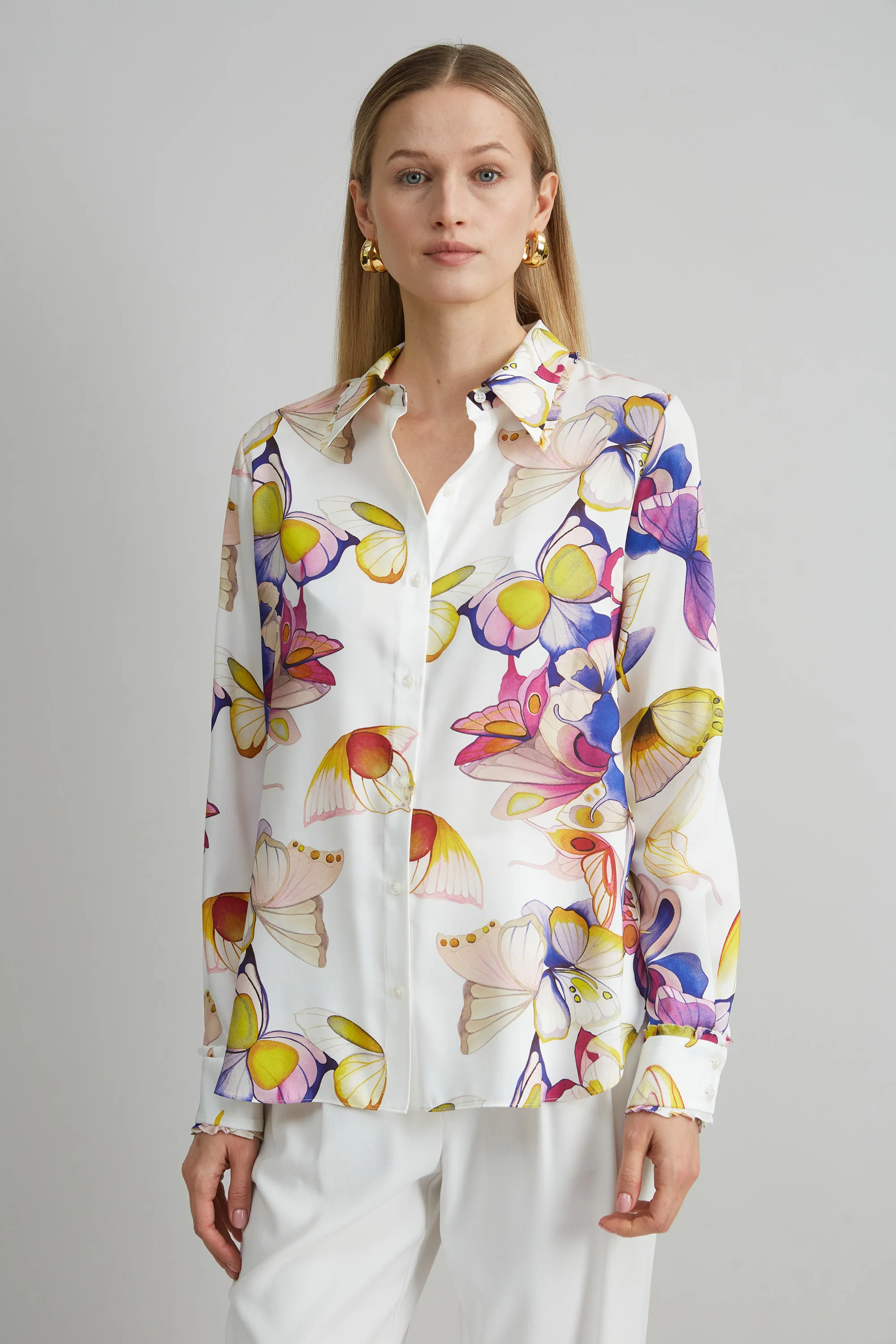 Butterfly Twill Button Down Shirt - Inholu